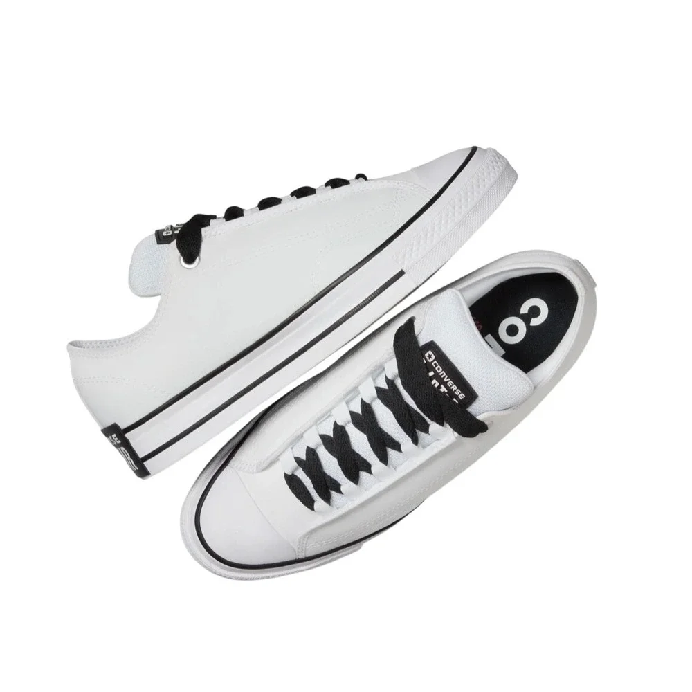 Converse All Star Low Top White Black Fat Laces Sneakers A14722C Mens 5 Wmn 6.5